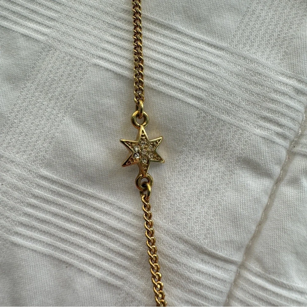 Gold Charm Necklace with Star and Gem Accents - Picture 3 of 5